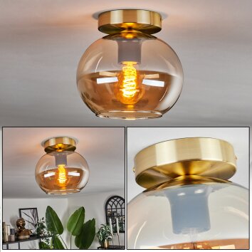 Apedo Deckenleuchte Glas 20cm Messing, 1-flammig
