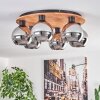 Koyoto Deckenleuchte Glas 15 cm Naturfarben, Schwarz, 6-flammig
