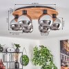 Koyoto Deckenleuchte Glas 15 cm Naturfarben, Schwarz, 6-flammig