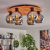Koyoto Deckenleuchte Glas 15 cm Naturfarben, Schwarz, 6-flammig