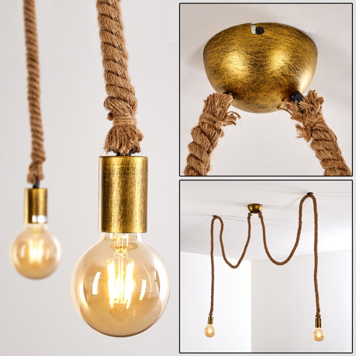 Tenna Kordel Hängeleuchte Braun, Schwarz-Gold H3286838-DO1 | lampe.de
