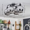 Koyoto Deckenleuchte Glas 20 cm Chrom, Rauchfarben, 4-flammig