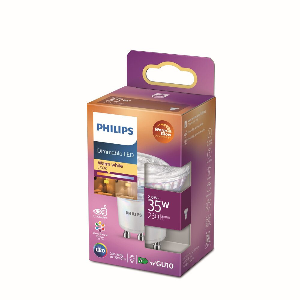 Philips LED GU10 4 Watt 2200 bis 2700 Kelvin 250 Lumen main product photo