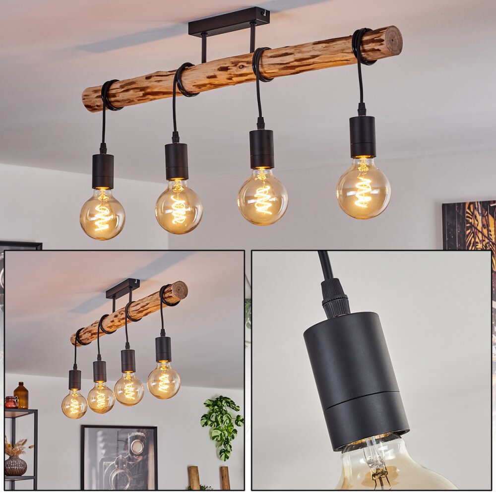 Soungou Deckenleuchte Naturfarben, Schwarz, 4-flammig main product photo