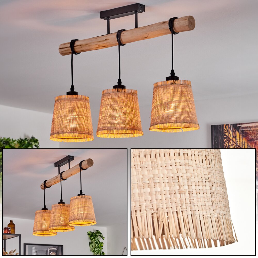 Soungou Deckenleuchte Naturfarben, Schwarz, 3-flammig main product photo