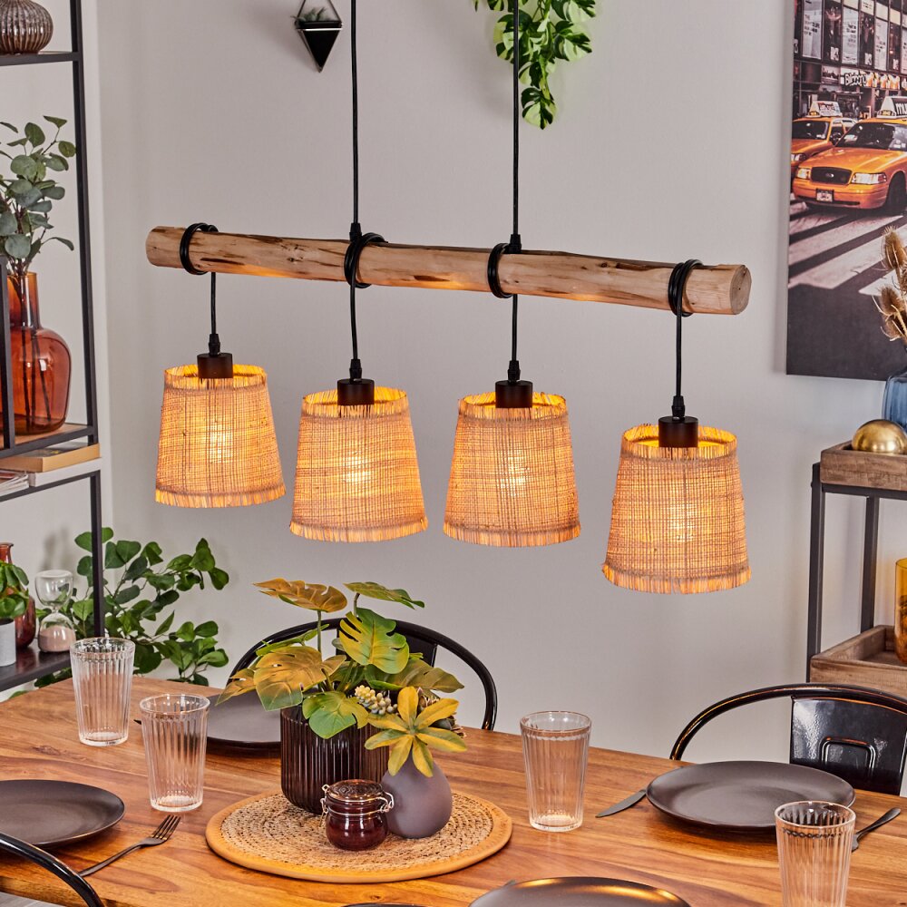 Soungou Hängeleuchte Naturfarben, Schwarz, 4-flammig main product photo
