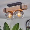 Montgomery Deckenleuchte Glas 15 cm Naturfarben, Schwarz, 2-flammig