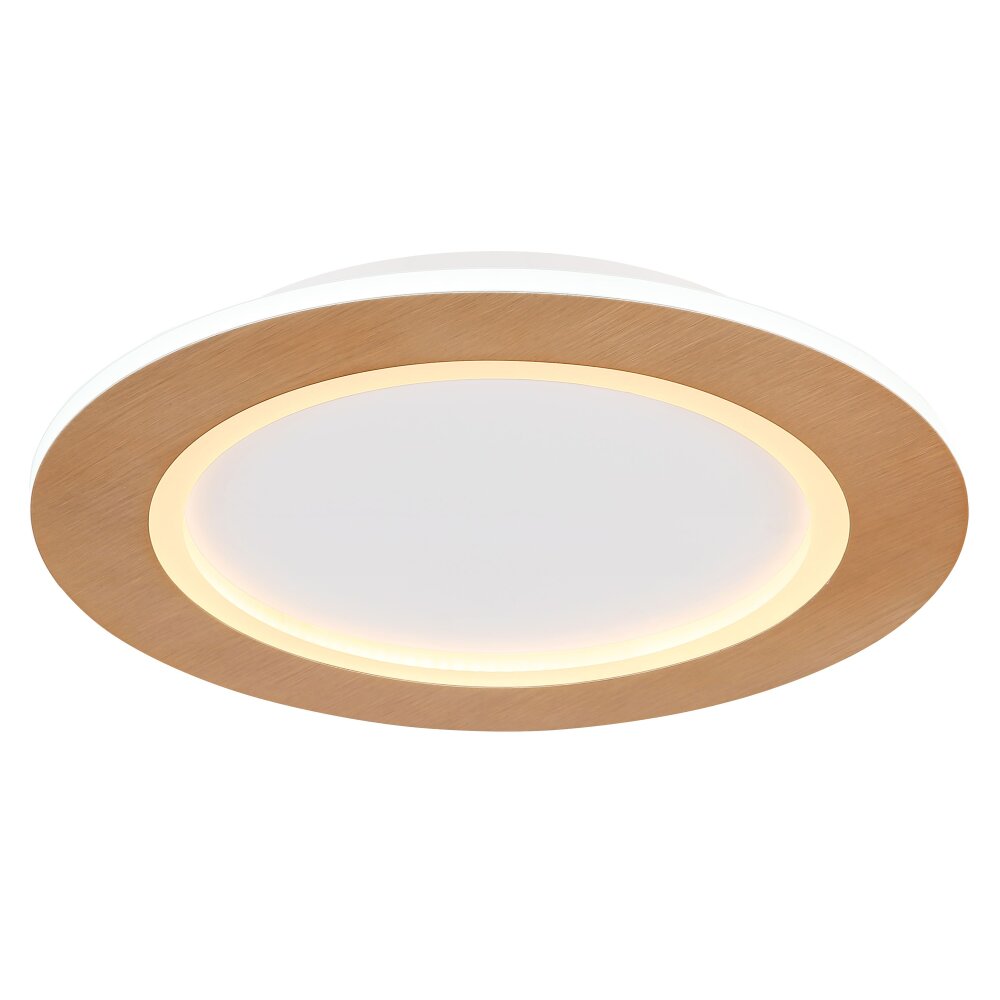 Globo CLAY Deckenleuchte LED Holzoptik, Weiß, 1-flammig main product photo