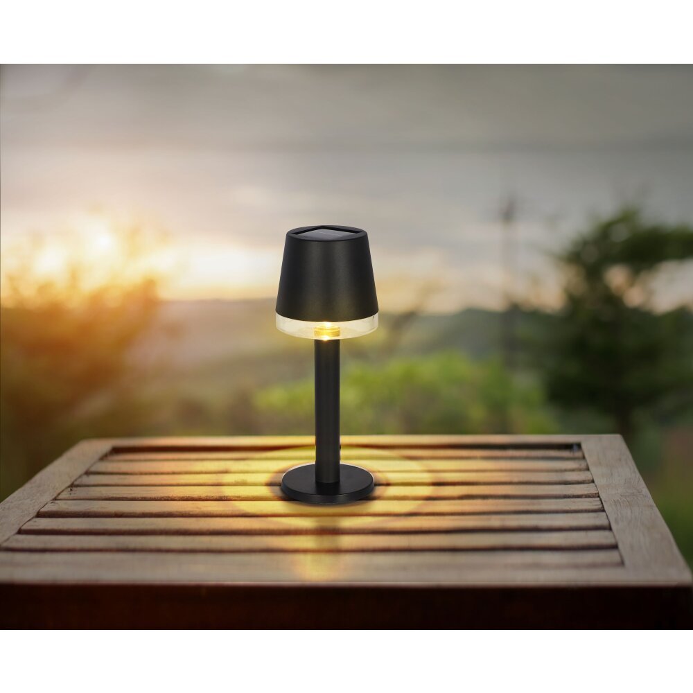 Globo SOLAR Tischleuchte LED Schwarz, Transparent, Klar, 1-flammig main product photo