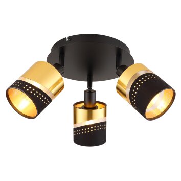 Globo OR Deckenleuchte Gold, Schwarz, 3-flammig