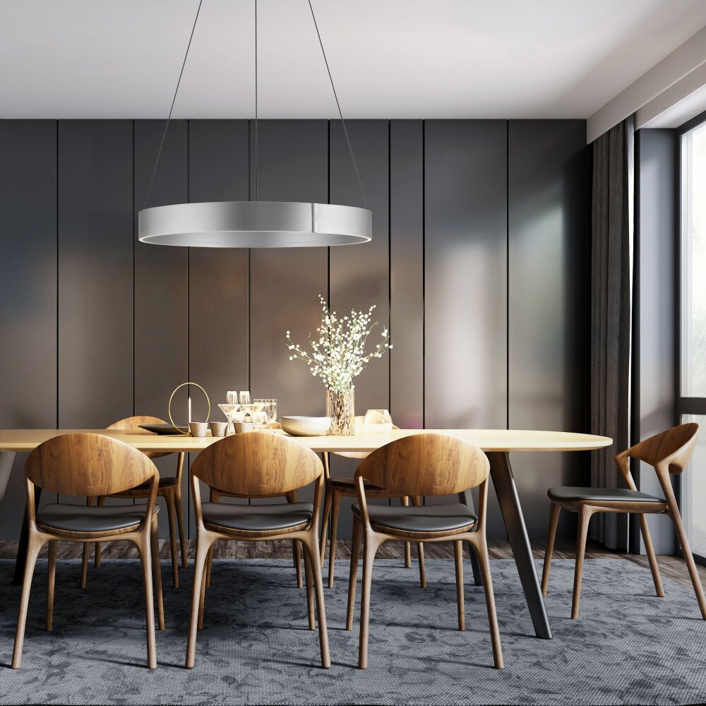 Paul Neuhaus PURE E-CLIPSE Pendelleuchte LED Silber, 2-flammig, Fernbedienung main product photo