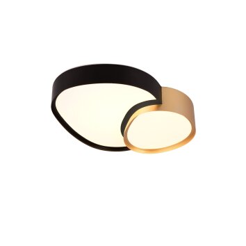 Trio RISE Deckenleuchte LED Schwarz-Gold, 1-flammig, Fernbedienung