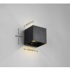 Reality TALENT Außenwandleuchte LED Schwarz, 2-flammig, Bewegungsmelder