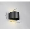 Reality TALENT Außenwandleuchte LED Schwarz, 2-flammig, Bewegungsmelder