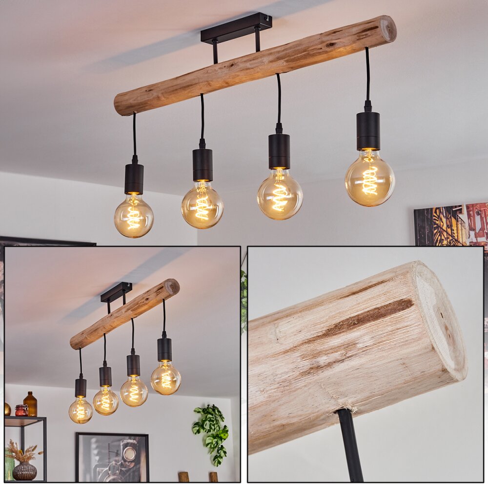 Soungou Deckenleuchte Naturfarben, Schwarz, 4-flammig main product photo