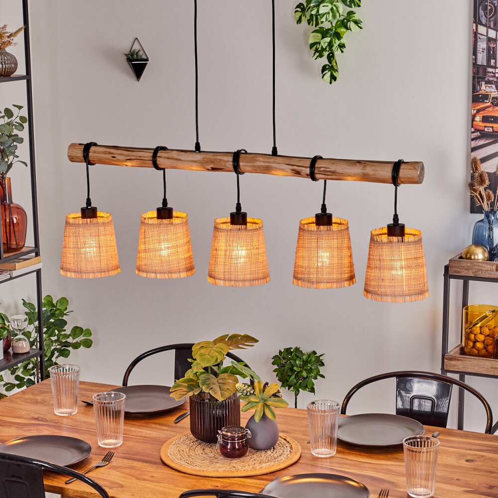 Soungou Pendelleuchte Naturfarben, Schwarz, 5-flammig main product photo