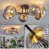 Chehalis Deckenleuchte Glas 12 cm, 15 cm Gold, Schwarz, 6-flammig