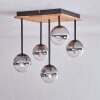 Chehalis Deckenleuchte Glas 10 cm Naturfarben, Schwarz, 5-flammig