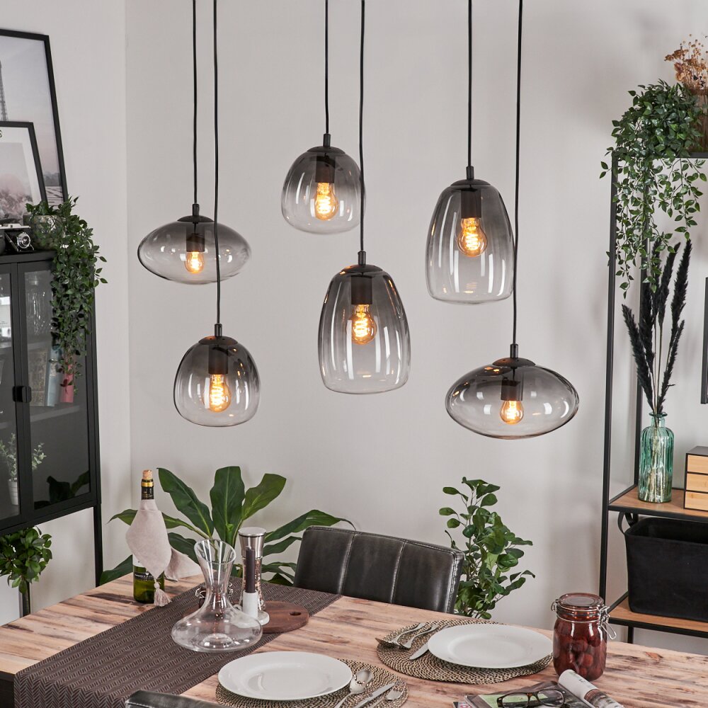Kissaboui Hängeleuchte Schwarz, 6-flammig main product photo