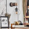 Koyoto Wandleuchte Glas 15 cm Naturfarben, Schwarz, 1-flammig