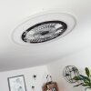 Terradura   Deckenventilator LED Chrom, Weiß, 1-flammig, Fernbedienung