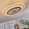 Terradura   Deckenventilator LED Chrom, Weiß, 1-flammig, Fernbedienung