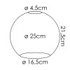 Glaslampenschirm Koyoto Ersatzglas 25 cm Bernsteinfarben, Klar