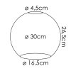 Lampenschirm aus Glas Koyoto Ersatzglas 30 cm Chrom, Klar, Rauchfarben