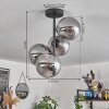 Gastor Deckenleuchte Glas 15 cm Rauchfarben, 4-flammig