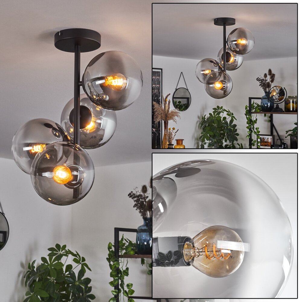 Gastor Deckenleuchte Glas 15 cm Klar, Rauchfarben, 4-flammig main product photo