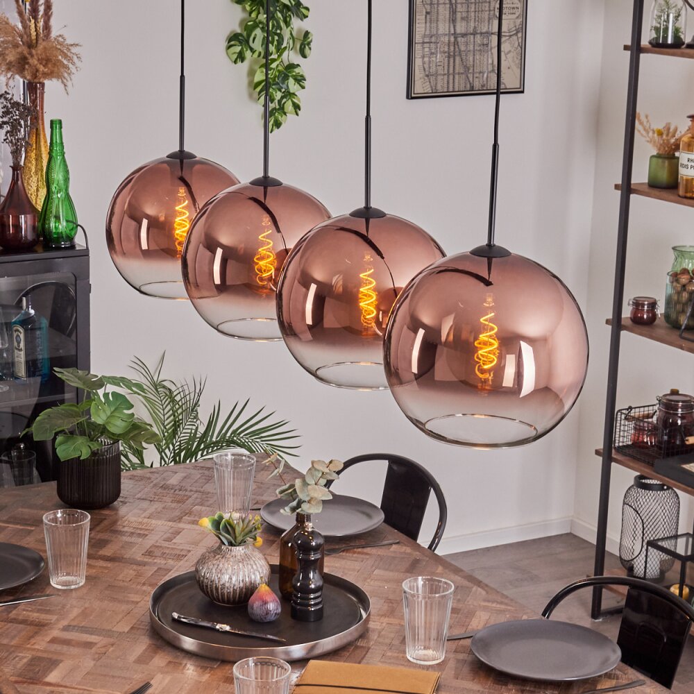 Koyoto Hängeleuchte Glas 30 cm Klar, Kupferfarben, 4-flammig main product photo