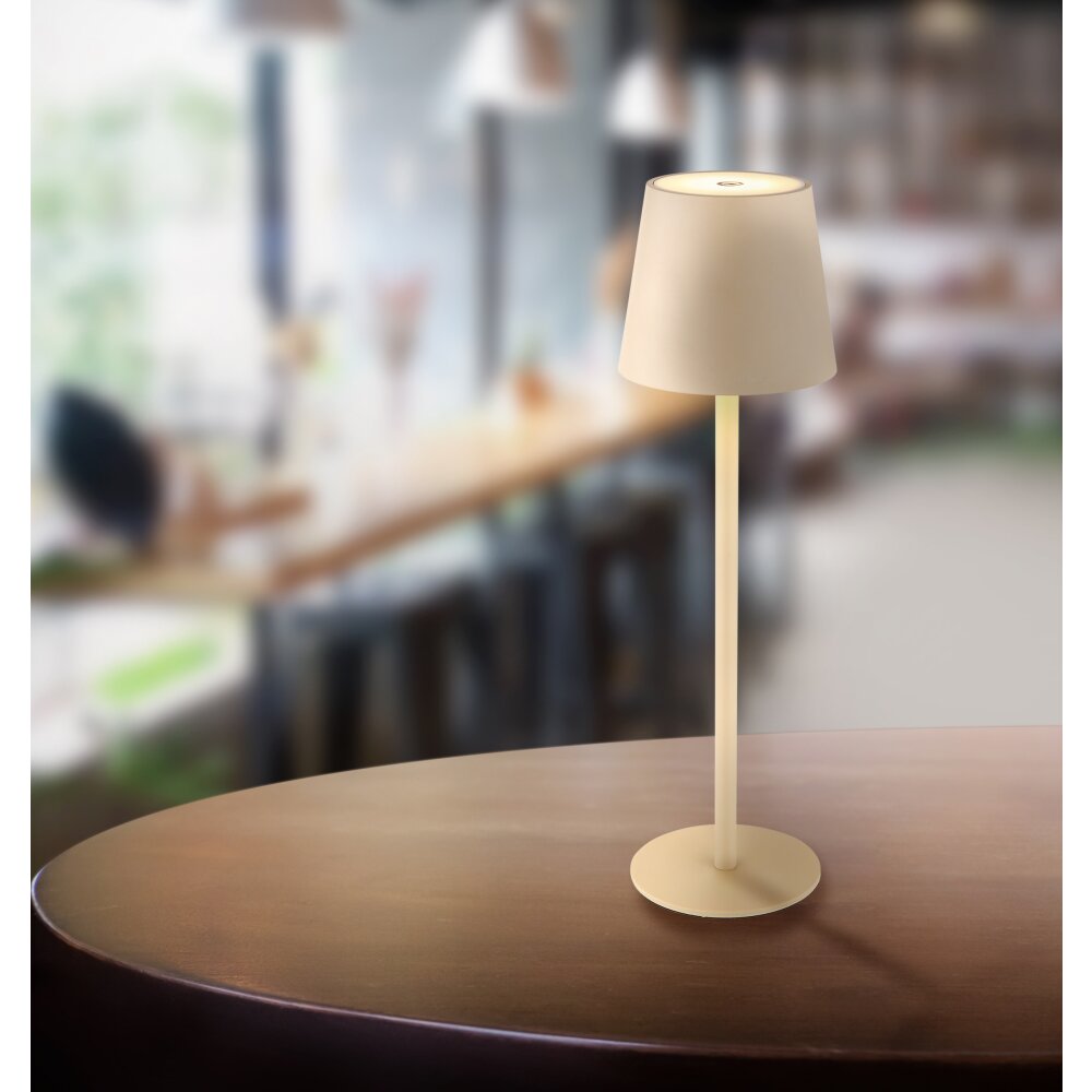 Globo VANNIE Tischleuchte LED Sandfarben, Weiß, 1-flammig main product photo