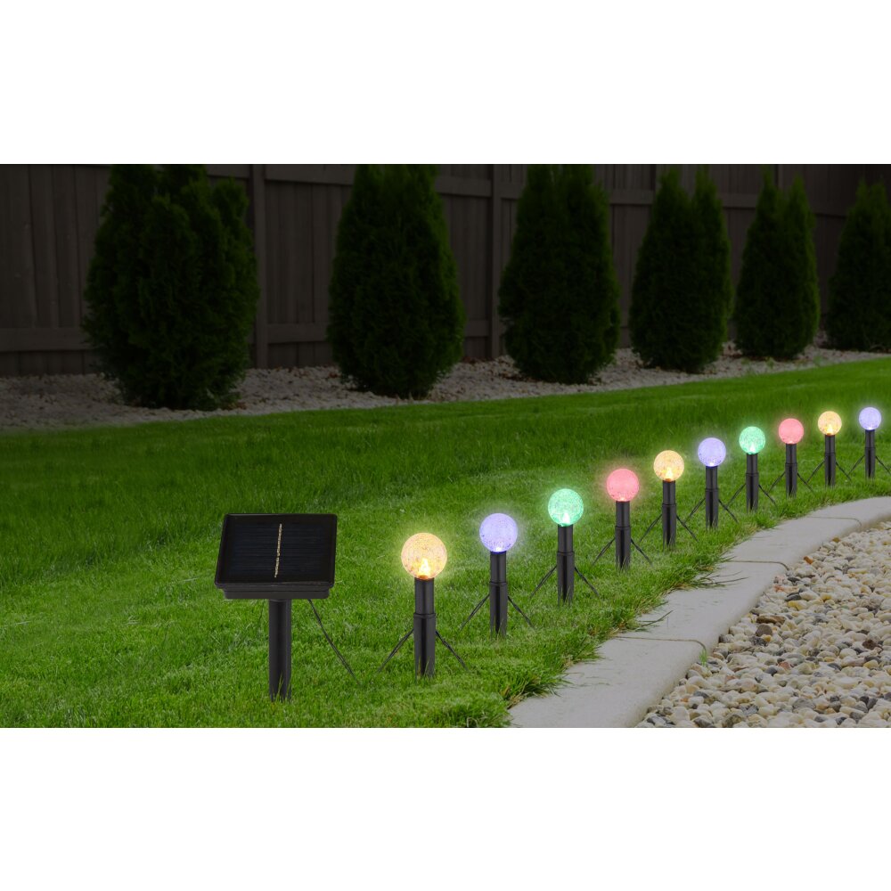 Globo SOLAR Wegeleuchte LED Schwarz, Transparent, Klar, 20-flammig, Farbwechsler main product photo