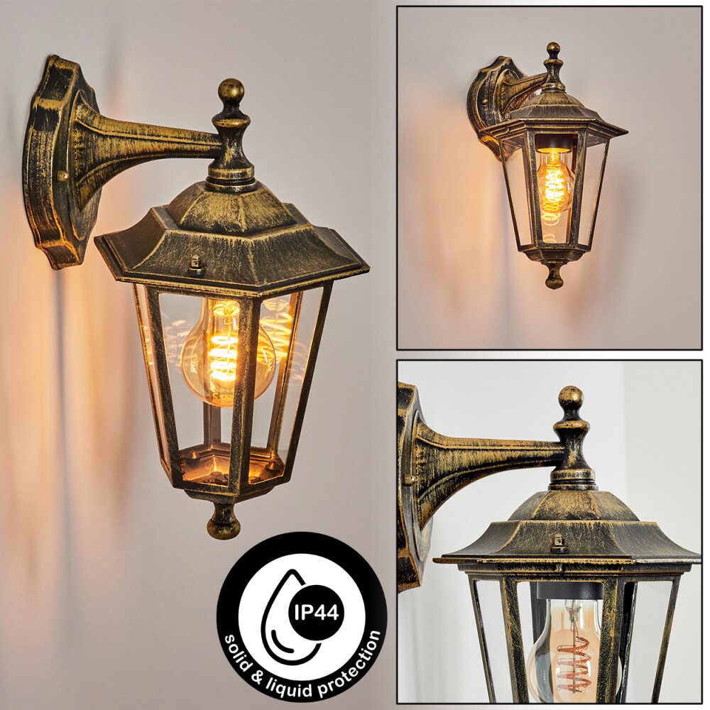 Loria Außenwandleuchte Gold, Schwarz, 1-flammig main product photo