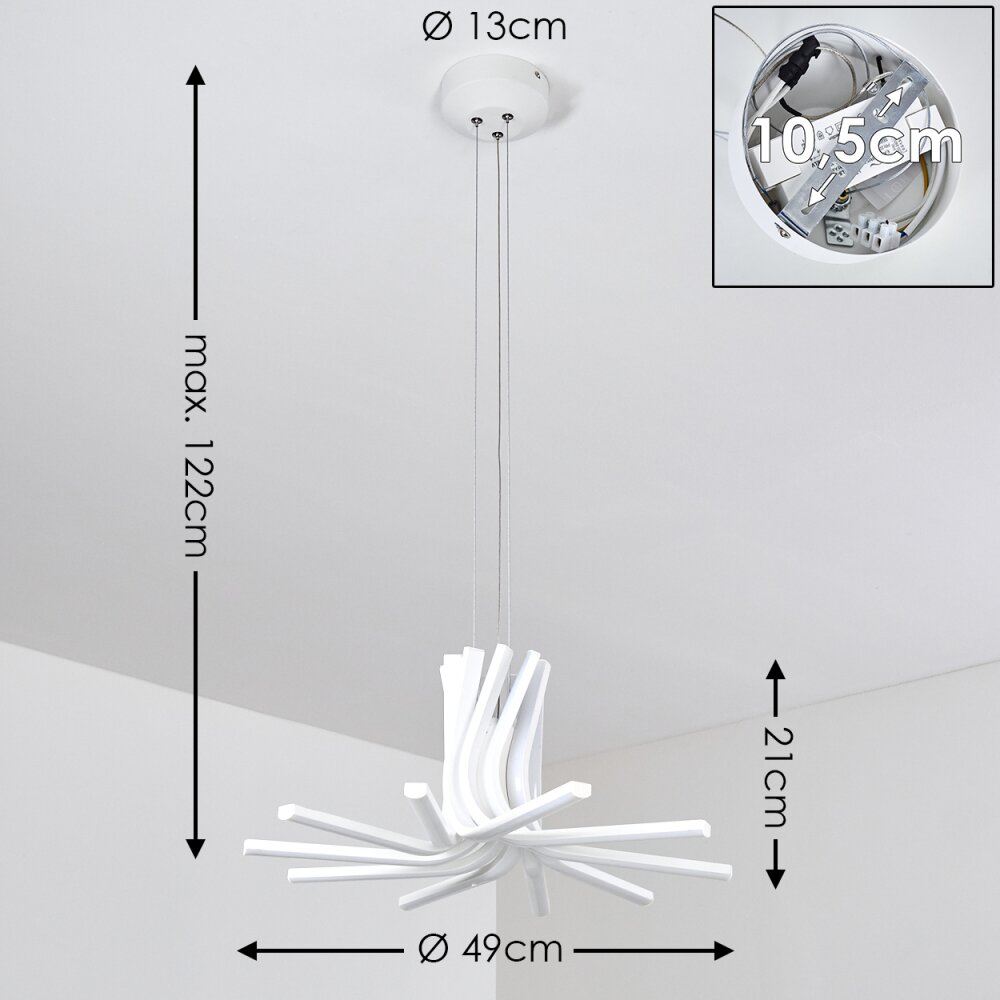 Bangor Hängeleuchte LED Weiß, 1-flammig main product photo
