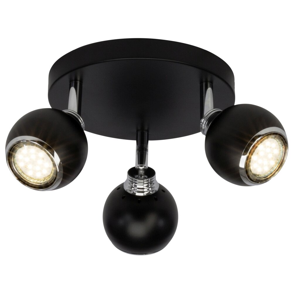 Brilliant Leuchten Ina Spotrondell LED Chrom, Schwarz, 3-flammig main product photo