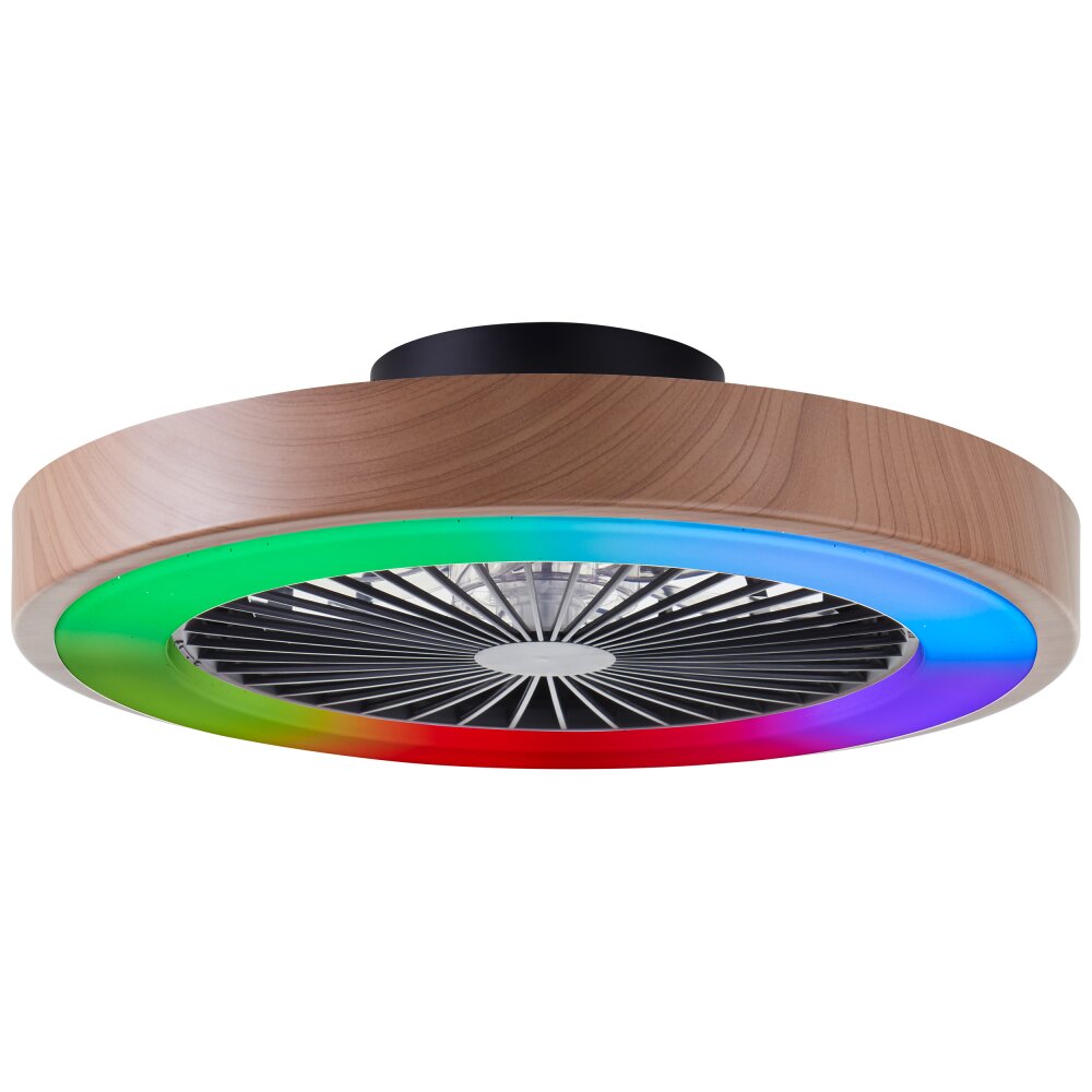 Brilliant Slimline Deckenventilator LED Schwarz, 1-flammig, Fernbedienung main product photo