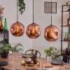 Ripoll Hängeleuchte Glas 30 cm Kupferfarben, 3-flammig
