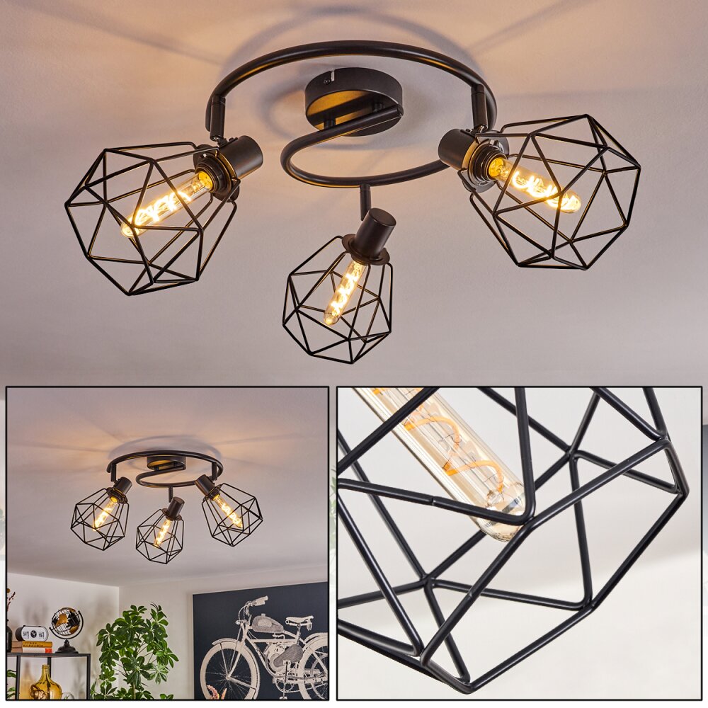Yaak Deckenleuchte Schwarz, 3-flammig main product photo
