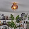 Ripoll Deckenleuchte Glas 20 cm Gold, Schwarz, 1-flammig