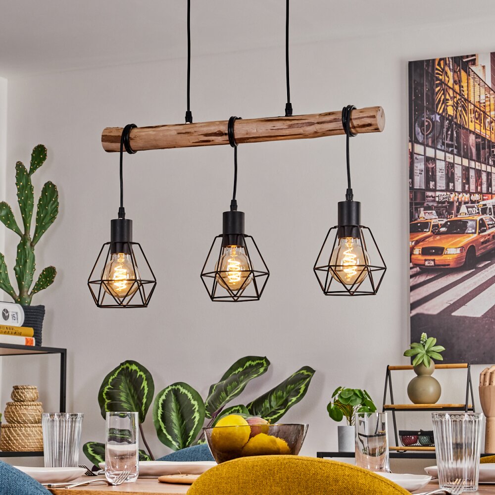Yaak Hängeleuchte Naturfarben, Schwarz, 3-flammig main product photo