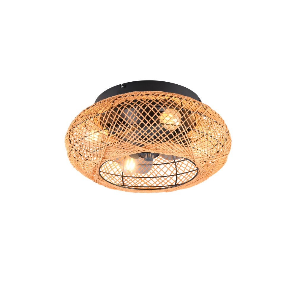 Reality LILLESAND Deckenventilator Schwarz, 4-flammig, Fernbedienung main product photo