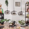 Apedo Hängeleuchte Glas 30 cm Schwarz, 3-flammig