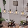 Ripoll Hängeleuchte Glas 25 cm Schwarz, 4-flammig