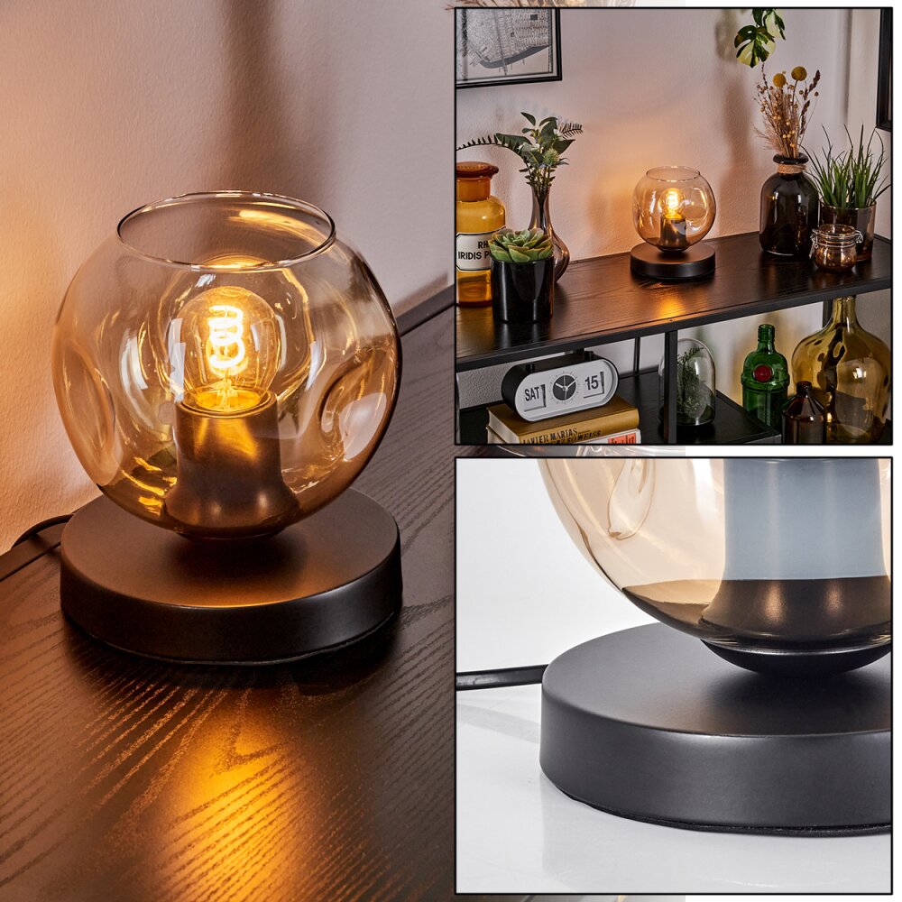 Ripoll Tischleuchte Glas 15 cm Schwarz, 1-flammig main product photo