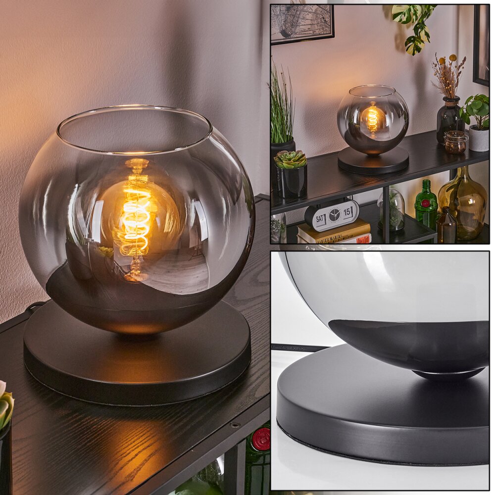Koyoto Tischleuchte Glas 25cm Schwarz, 1-flammig main product photo