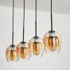 Vevino Pendelleuchte Glas 15 cm Schwarz, 4-flammig