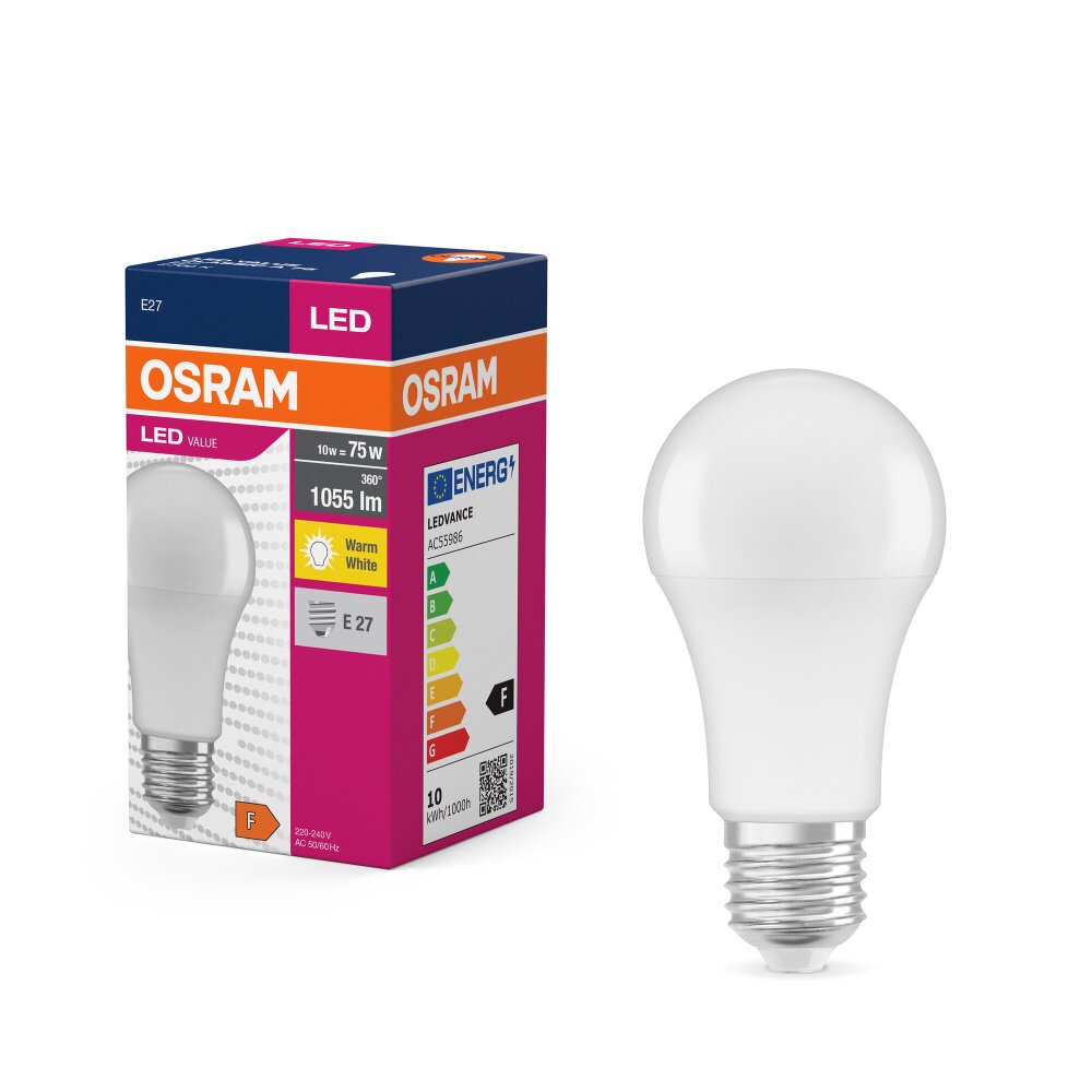 OSRAM LED Value E27 10 Watt 1055 Lumen 2700 Kelvin main product photo