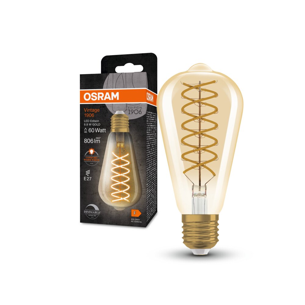 OSRAM Vintage 1906 LED E27 8,8 Watt 806 Lumen 2400 Kelvin main product photo
