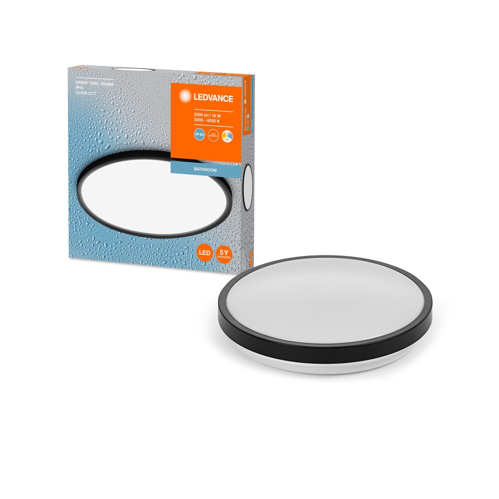 LEDVANCE Led Bathroom Badleuchte Schwarz, 1-flammig main product photo